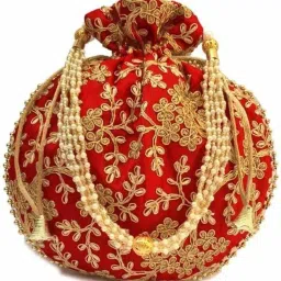 Women Red, Gold Potli-image-98