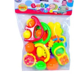 toyvala teether and rattles 7 Jumbo Rattles Toys Phone Shaped & Various Character Set for Babies Rattle Rattle image 5