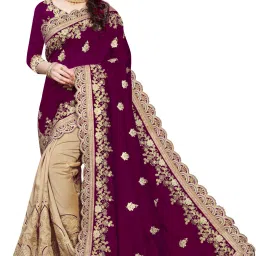 Embroidered Bollywood Silk Blend, Art Silk Saree-image-55