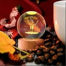 3D Crystal Ball Table Lamp with Wooden Base Table Lamp-image-101