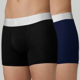 Pack of 2 Illuminati Intellisoft Micro Modal Color Blocked Solid Men Trunk-0