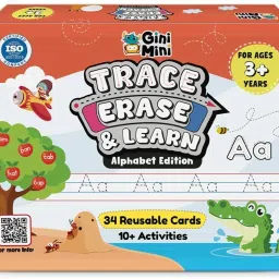 Trace, Erase & Learn- Rewritable & Reusable Activity Cards for Kids, 3-6 Yrs Old-0