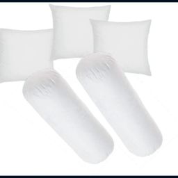Combo Set Of 2 Bolster & 3 Microfibre Solid Cushion Pack of 5-image-18