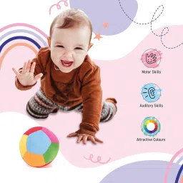 webby Plush Soft Ball, Stuffed Toy for Kids with Rattle Sound- 11 cm image 4