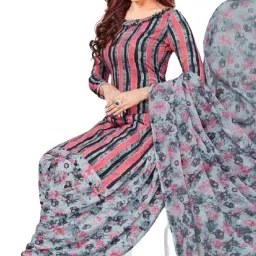 Unstitched Crepe Salwar Suit Material Printed-image-67