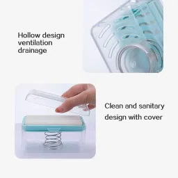 krishva 2-in-1 Portable Soap Dish & Soap Dispenser with Roller and Drain Holes image 4