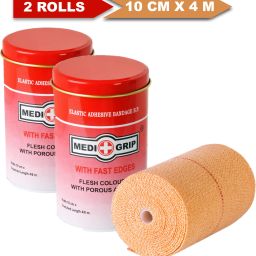 Elastic Adhesive Bandage Self-Sticking 10 cm X 4 m (Pack of 2) Crepe Bandage-1