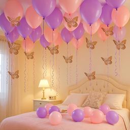Solid Butterfly Theme Pink & Purple Balloon Decoration Kit – 67 Pcs Combo Balloon-8