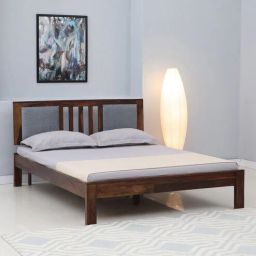 woodsworth from pepperfry Brevik Sheesham Wood Queen Size Bed In Provincial Teak Finish-picture-26