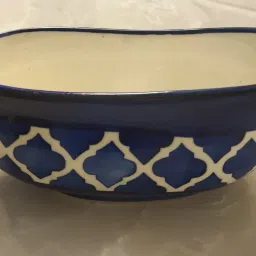 Blue Color Ceramic Raita Sambhar Daal Sabji Serving Bowl Tray Set Of 1 - 350 Ml Tray-image-15