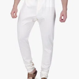 Beige Cream Silk Cotton Men's Chudidar Men Pyjama-image-13