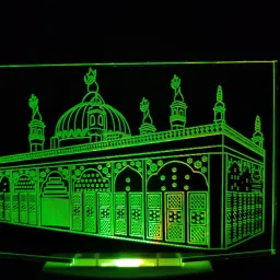 robin MASJID Acrylic 3D Illusion RGB 7 Auto Colour Changing LED Plug and Play Table Lamp image 3