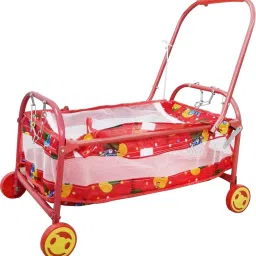 Baby Cradle with Swing & Mosquito Net – Portable Infant Bassinet with 4 Wheels-image-42