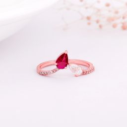 Sterling Silver Rose Gold Serendipity Ring for Womens and Girls Sterling Silver Rhodium Plated Ring-image-58