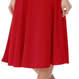 Women Solid A-line Red Skirt-image-74