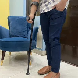 5 Leg Quadripod Black Pvc Height Adjustable Men/Women/Old Age People 92 Walking Stick-image-8