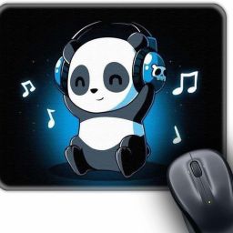 ZORI Panda Animal Music Headphone Pattern Printed Mouse pad for PC / Printed Mouse Pad – Gaming Mouse Pad for Laptop/Computer (Gifts for Men/Women/Girl/Boys) Size 8x7 Inches( Pack of 1 ) Mousepad-26