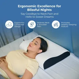 araami ORTHOPEDIC Memory Foam Memory Foam Solid Sleeping Pillow Pack of 1 image 4
