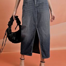 tokyo talkies Women Solid Regular Blue Skirt-picture-49