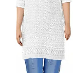 MAK TEL PRO ENTERPRISES A-line White, Blue Uniform Kurta-picture-32