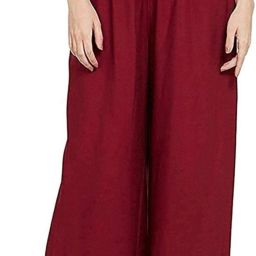 Women Relaxed Maroon Viscose Rayon Trousers-image-96