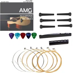 Acoustic Guitar String Set Lightweight Stainless steal with Saddle Set For Guitars Guitar String-14