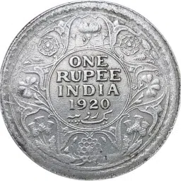 ONE RUPEE 1920 GEORGE V KING EMPEROR SILVAR 11.77 GRAM Medieval Coin Collection-19