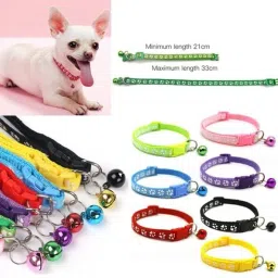 3Pcs Cat & Puppy Collars with Bell ,Adjustable to Fit All Small Pets Dog & Cat Everyday Collar-47