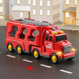 zuuluzrs Friction Powered Fire Truck Toy Set 5 in 1 Music Vehicle Toy-picture-23