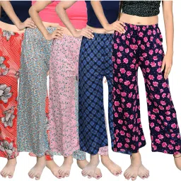 Pack of 5 pack of 5 soft polycotton printed pajama plazzo combo for womens & girls Women Pyjama-image-61