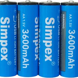 Simpex 3600mAh High Power AA Rechargeable Lithium Ion Battery with C Type ChargingCamera Battery Charger-picture-0