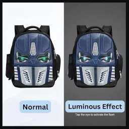 3D School BlueBag with Luminous Eyes-Schoolbag Waterproof Lightweight BagforKids Diving Tank Backpack-image-13