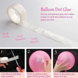 bash n splash Solid Double Sided Balloon Glue Dots 200 Pc Glue Dots Roll of 100 each (2 Roll) Balloon image 2