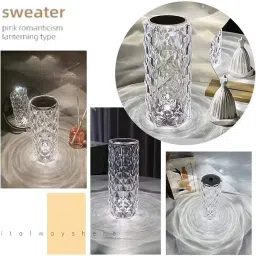 crp trand Crystal Lamp Color Changing, USB Rechargeable Lamp with Remote Control Table Lamp image 3