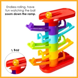 zokato 3 in 1 Thunder Racer Track Car Ramp 5 Layer Ball Drop & Roll Swirling Tower Toys image 2