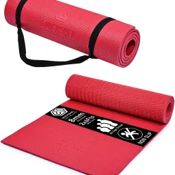 6MM SUPERIOR QUALITY YOGA MAT WITH STRAP ECO FRIENDLY Red 6 mm Yoga Mat-image-59