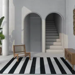 jaipur rugs Grey Striped Wool 8 x 10 ft Flat Weave Dhurrie-picture-14