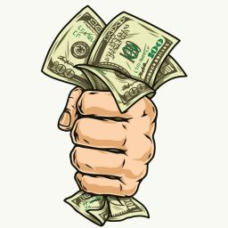 23 cm MULTICOLOR HAND HOLDING DOLLARS STICKER & DECAL FOR ALL BIKES AND CARS Self Adhesive Sticker-image-90