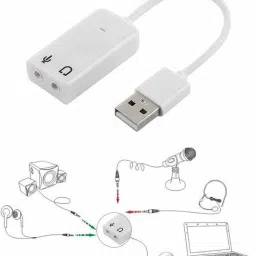 WEFLY 7.1 Channel USB External Sound Card Audio Adapter with Mic - White USB Adapter image 5
