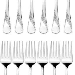 Stainless Steel Fork Set of 12 Pcs (16 Cm) (SP32) Steel Cutlery Set-0