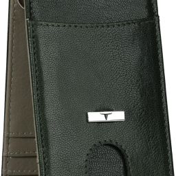 Men Green Genuine Leather RFIDMoney Clip - Mini-image-3