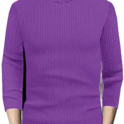 Men Self Design High Neck Purple Sweater-image-89