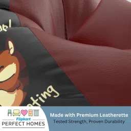 flipkart perfect homes XXXL PatternPuff Bag With Free Cushion and Puffy , Do Not Wake Me Up - Maroon Black Teardrop Bean Bag With Bean Filling image 2