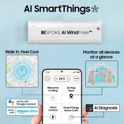samsung 2025 Model Easy Filter Plus (Anti-Bacteria) 2 Ton 3 Star Split Inverter AC with Wi-fi Connect- White image 5