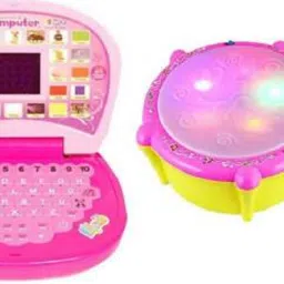 Musical Flash Drum with learning Laptop for kids (Pink)-image-46