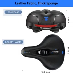 linist Bicycle Seat, Replacement Wide Saddle Bicycle with Waterproof Memory Foam Saddle image 2