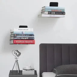 amextron Solid Invisible Room Decorative Bookcase Holder Hidden Rack Floating Decor Metal Open Book Shelf image 2