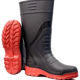 13 INCH STEEL TOE ( SIZE- 8 ) Puncture and Tear Resist AntiSlip Safety Gumboot Boots For Men-image-5