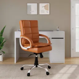 Mary Tan Leatherette Office Arm Chair-image-75