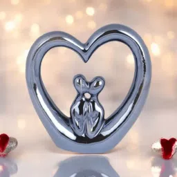 chocozone Heart Ceramic Couple Showpiece-picture-1